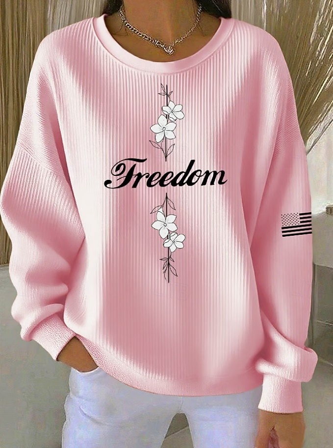 Mujer Pullover Estampado Graphic Letra Cálido Clásico Casual Manga Larga Cuello Barco Tops regulares Casual Hogar Calle Azul Piscina Amarillo Claro Rosa Claro Bleu Ciel Negro Primavera Otoño 2026 - $29.99 –P6
