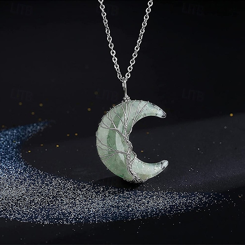 Anhänger Halskette For Damen Straße Täglich Kristall MOON Baum des Lebens 2026 - $11.49 –P5