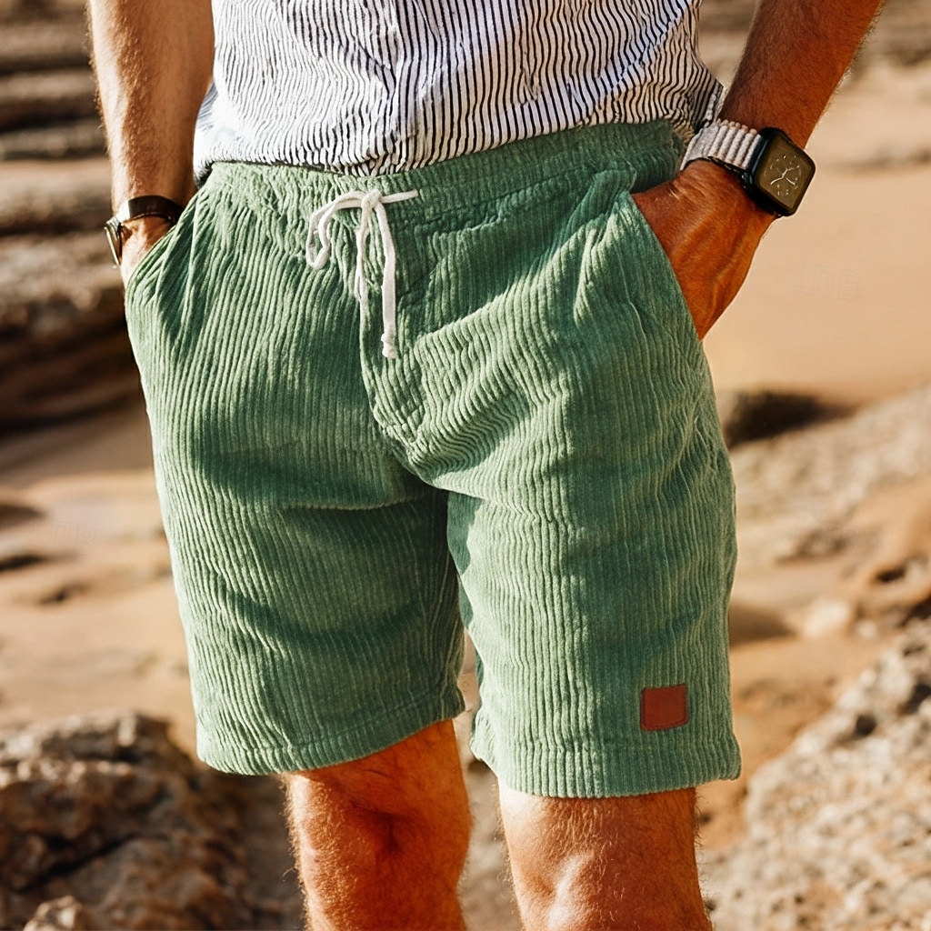 Per uomo Shorts Pantaloncini Estivi Shorts da Spiaggia Pantaloncini casual Pantaloncini di velluto a coste Coulisse Elastico in vita Tinta unica Comodità Traspirante Corto Quotidiano All'aperto Ferie del 2026 a $20.99 –P1