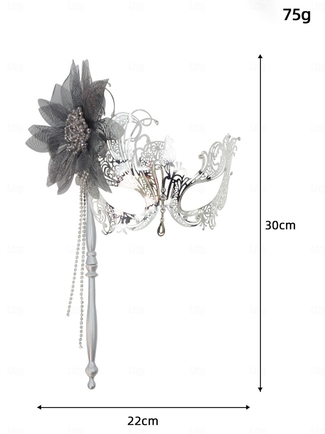 Złota maska do balu maskowego weneckiego z filigranem i ozdobnym kwiatem – elegancki dodatek do kostiumu weneckiego na imprezy i bale 2026 - $24.99 –P1