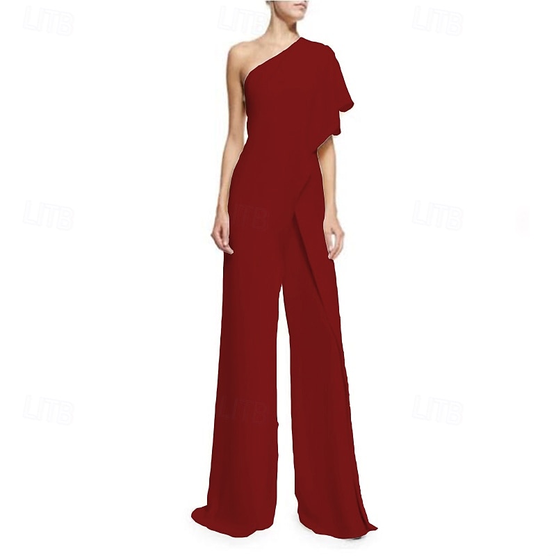 Damen Normal Overall Elegant Einfarbig Ärmellos Ein-Schulter Patchwork Party Normale Passform Schwarz Weiß Rosa Sommer 2026 - $44.99 –P6