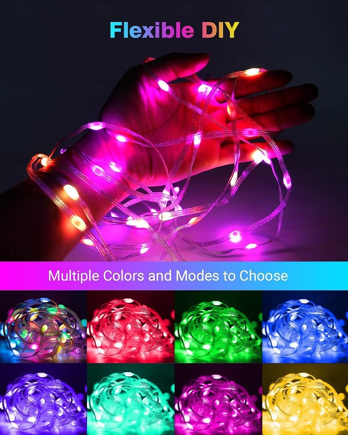 Guirlande lumineuse colorée Bluetooth App étanche en fil de cuir effet coloré de course de chevaux guirlande féerique lumières décoratives d'ambiance pour arbres mariage festival fête du Nouvel An de 2026 ? $7.49 –P1