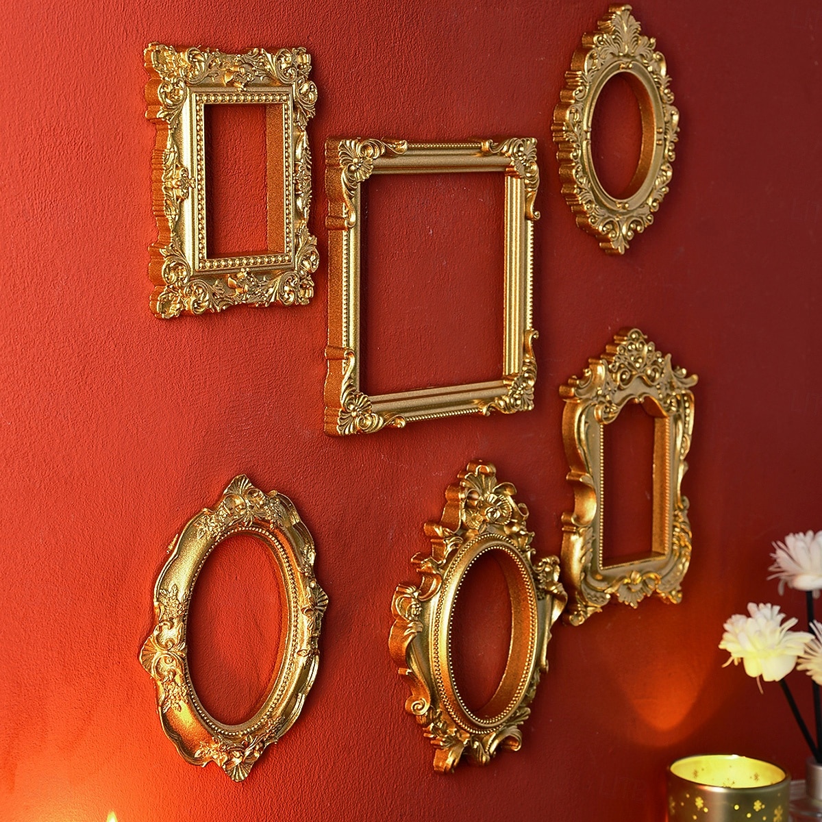 1 szt. Materiał żywiczny w stylu europejskim, trójwymiarowa, wzorzysta złota rama do dekoracji, dekoracja ścienna DIY, odpowiednia do zdjęć, dekoracja salonu, dekoracja miniaturowego domu 2026 - $9.99 –P10