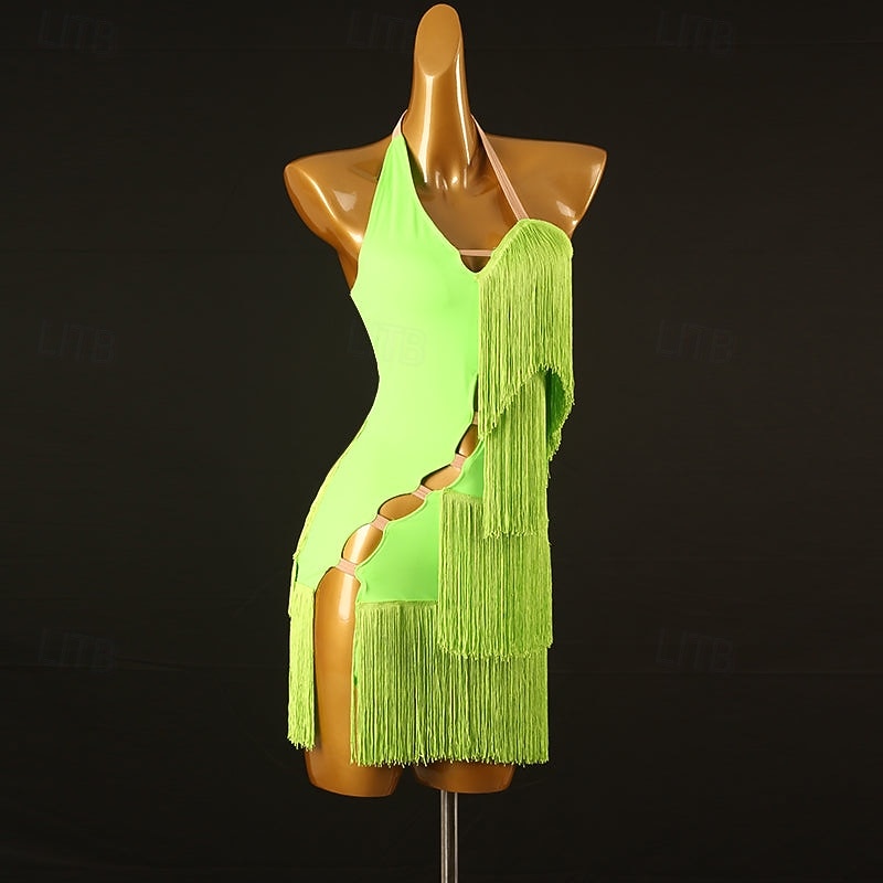 neon green fringe dress Quiet Storm Maxi Dress main image 1