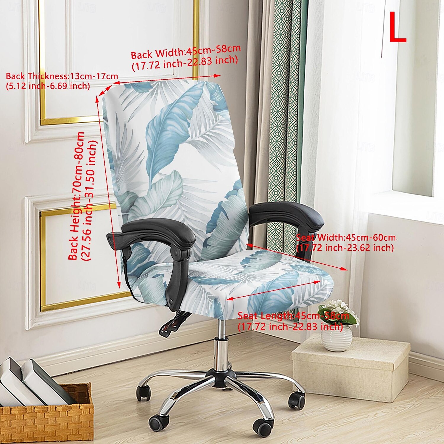 Office Chair Cover Stool Chair Cover Geometric Printed Polyester Slipcover Stretch Chair Protector Cover for Home Office Living Room 2026 - $18.99 –P8