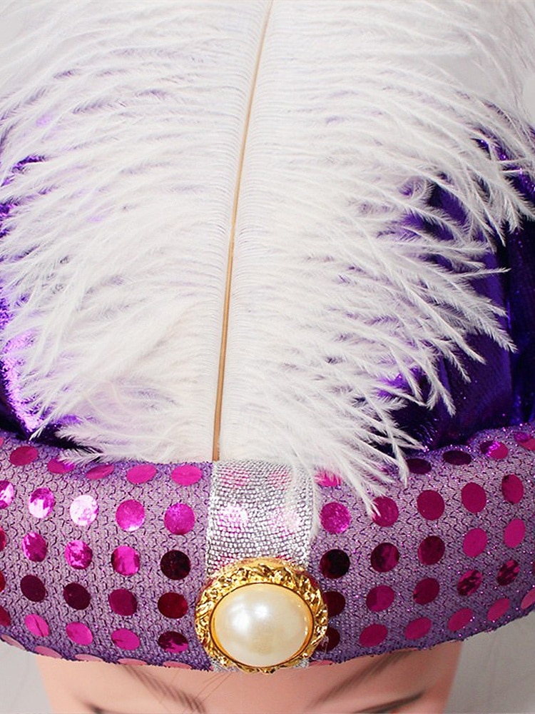 2026年 男性用カーニバルプリンススパンコールターバンキャップ | 多色、ポリエステル、羽根とパールアクセント付き | 仮装、ハロウィーン、祝祭のイベントに最適  コレクション – $11.99 –P5