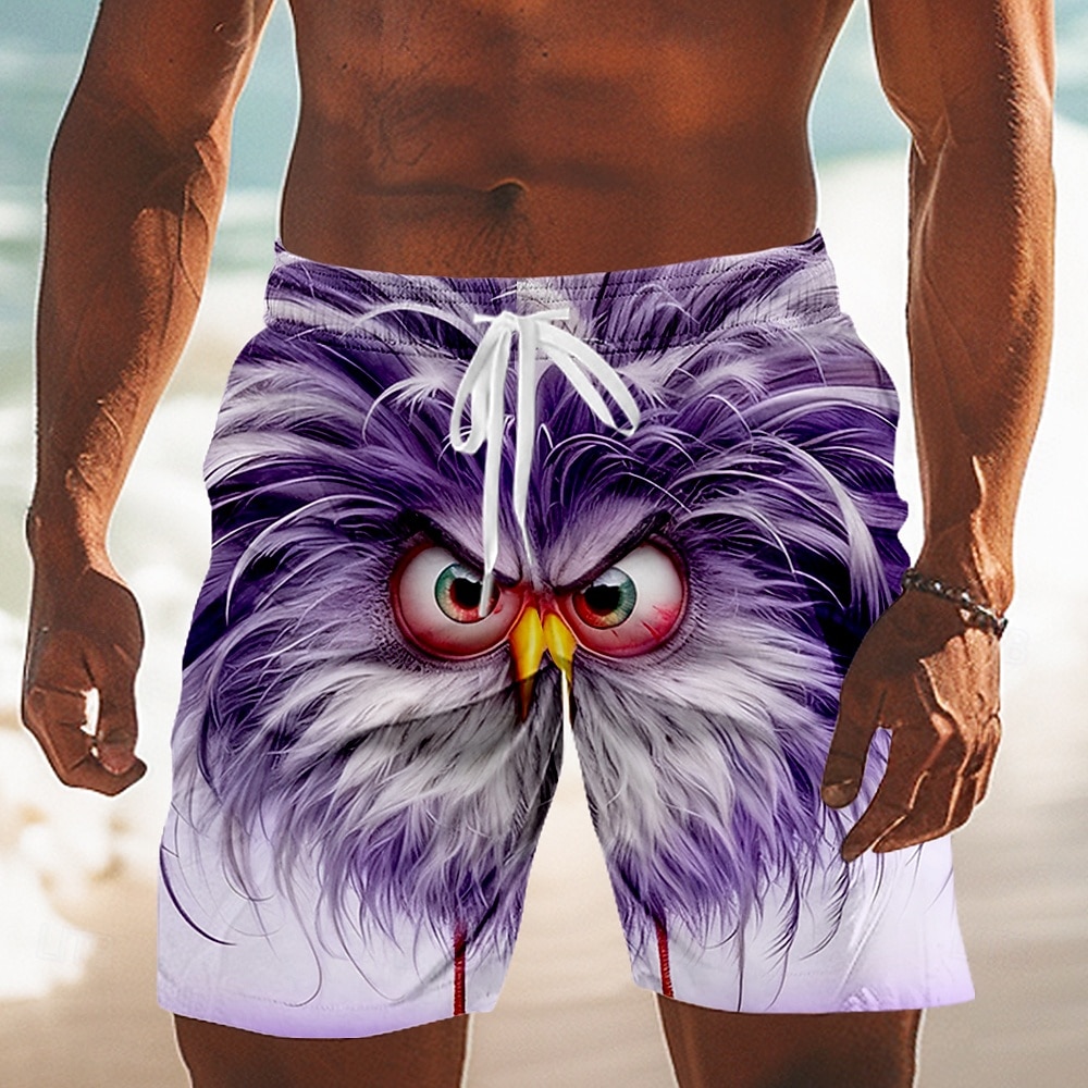Men's Animal Cartoon Frizzle Chickens Swim Trunks Swim Shorts Board Shorts Mid Waist Funny Outdoor Vacation Side Pockets Mesh Lining Elastic Drawstring Waist Designer Clothing Apparel 2026 - $20.99 –P4