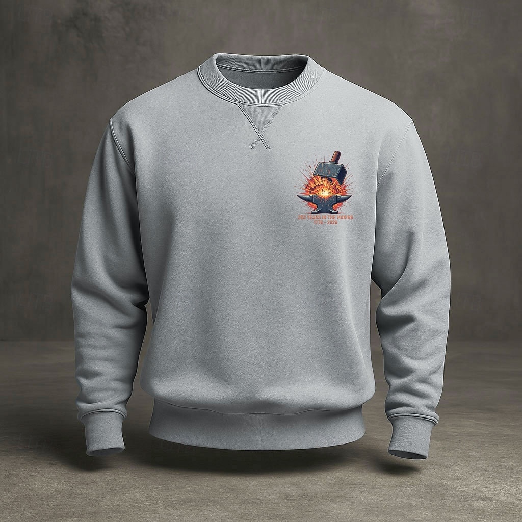 Amerikas 250-årsjubileum Herr Tröja Rund hals Blå Ljusblå Svart Gul Grön Vinter Vår & Höst Designer S M L XL 2XL 3XL 2026 - $31.99 –P10