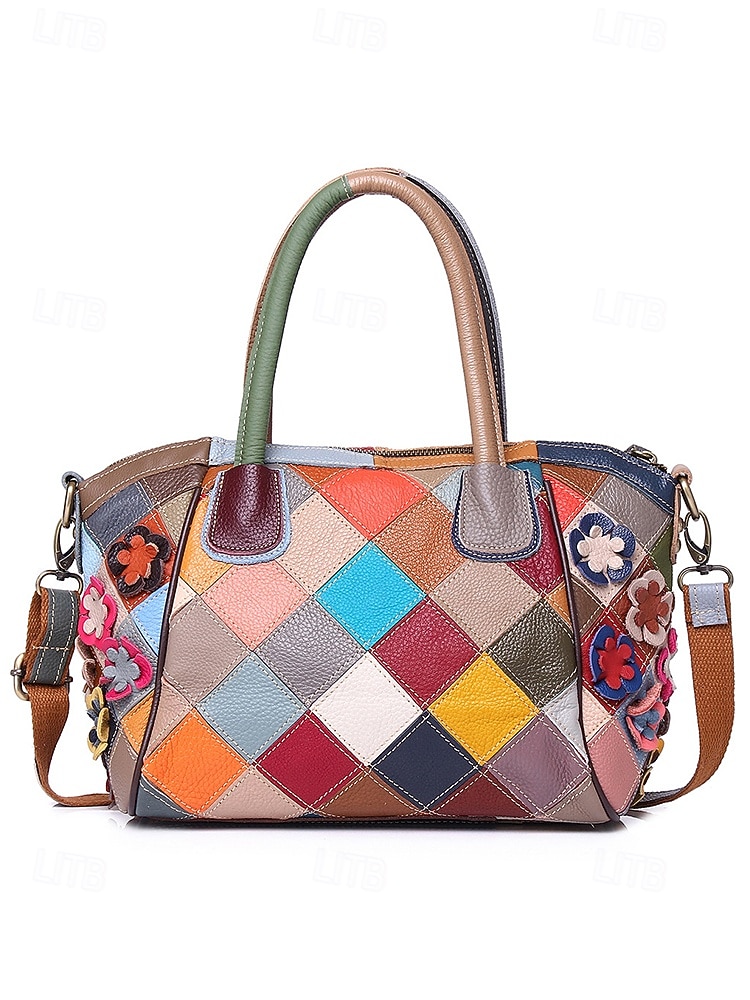 női valódi bőr kézitáska, többirányú hordozási lehetőségekkel, 3D virágdíszítéssel, stílusos és funkcionális mindennapi használatra vagy különleges alkalmakra 2026 - CAD $76.07 –P6