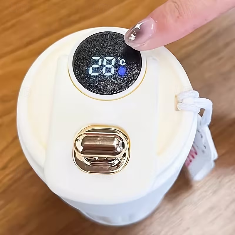 Термокружка для кофе из нержавеющей стали 316 с цифровым дисплеем температуры &крышка с сенсорным экраном - самоохлаждающаяся/подогреваемая чашка, индикатор в реальном времени, портативный термометр 2026 - $15.99 –P13