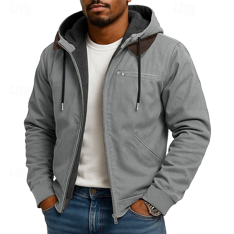 Per uomo Felpa con cappuccio Felpa con cappuccio a zip intera Felpa con cappuccio in pile Felpa con cappuccio foderata in pile Blu Marrone Verde Grigio Con Cappuccio Semplice Patchwork Blocco di del 2026 a $41.99 –P6