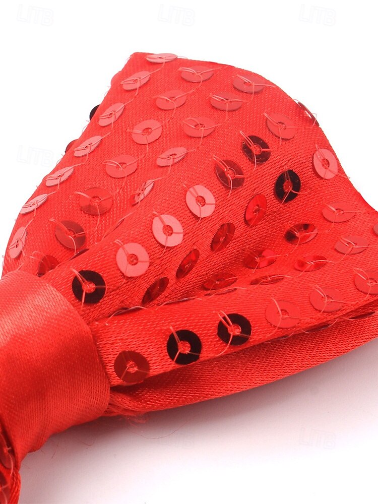 Men's Sequin Bow Tie, Polyester Material, Available in Multiple Colors, Perfect for Carnival & Masquerade Balls, Fun & Festive Accessory 2026 - $11.99 –P8