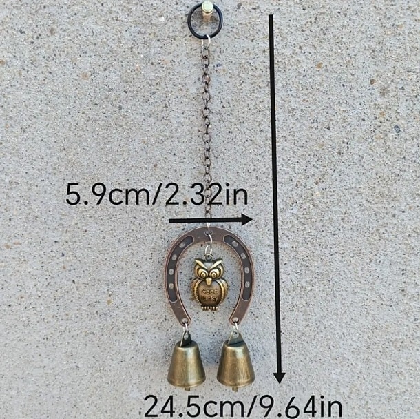 A Lucky Horseshoe Owl Wind Chime, Outdoor Iron Art Love Wind Chime, Vintage Horseshoe Design, Valentine's Day Iron Nail Wind Chime Home Decoration for Good Luck in Love, Perfect Garden Ornament 2026 - $10.99 –P26