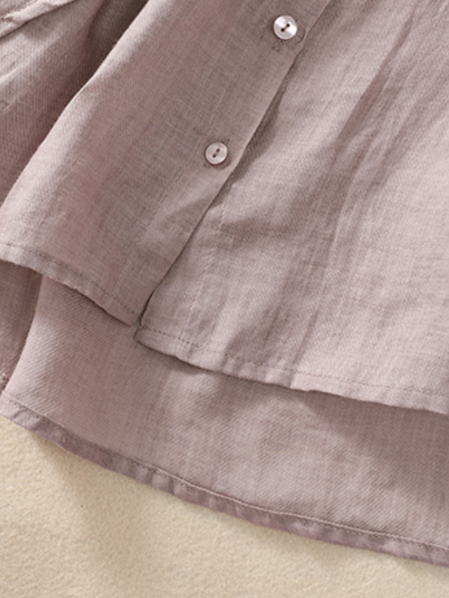 Γυναικεία Μπλούζα Λινό από ψεύτικο βαμβάκι Κεντητό Κουμπιά Φλοράλ Στυλάτο Καθημερινό 3/4 Μήκος Μανικιού Μανδαρίνο Κολλάρο Κανονικά μπλουζάκια Καθημερινά Ανθισμένο Ροζ Βυσσινί Πορτοκαλί Χακί 2026 - $34.99 –P14