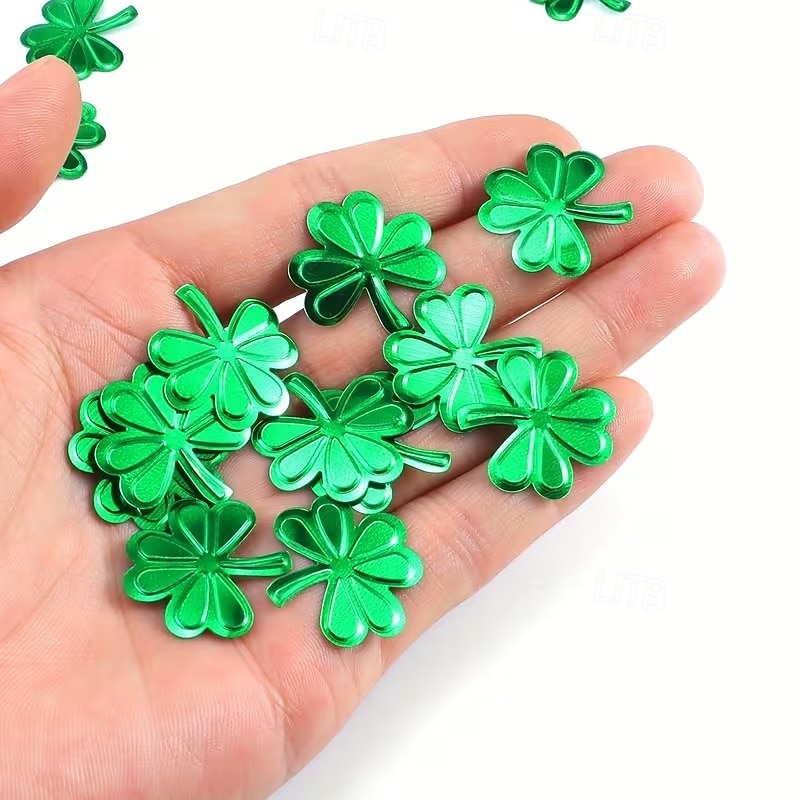 2026年 150個 聖パトリックの日のシャムロック紙吹雪デコレーション、グリーンメタリックホイルシャムロックテーブル紙吹雪グリッターラッキークローバーシャムロックスパンコール、聖パトリックの日のパーティーホームデコレーション用、100g  コレクション – $9.99 –P2