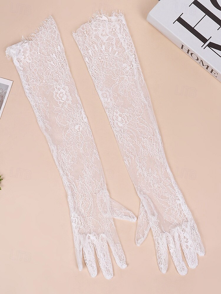 2026年 ウィメンズ マルディグラ レース グローブ、ブラックとホワイトあり、エlegantなデザイン カーニバル、仮面舞踏会、結婚式に最適  コレクション – $11.99 –P11