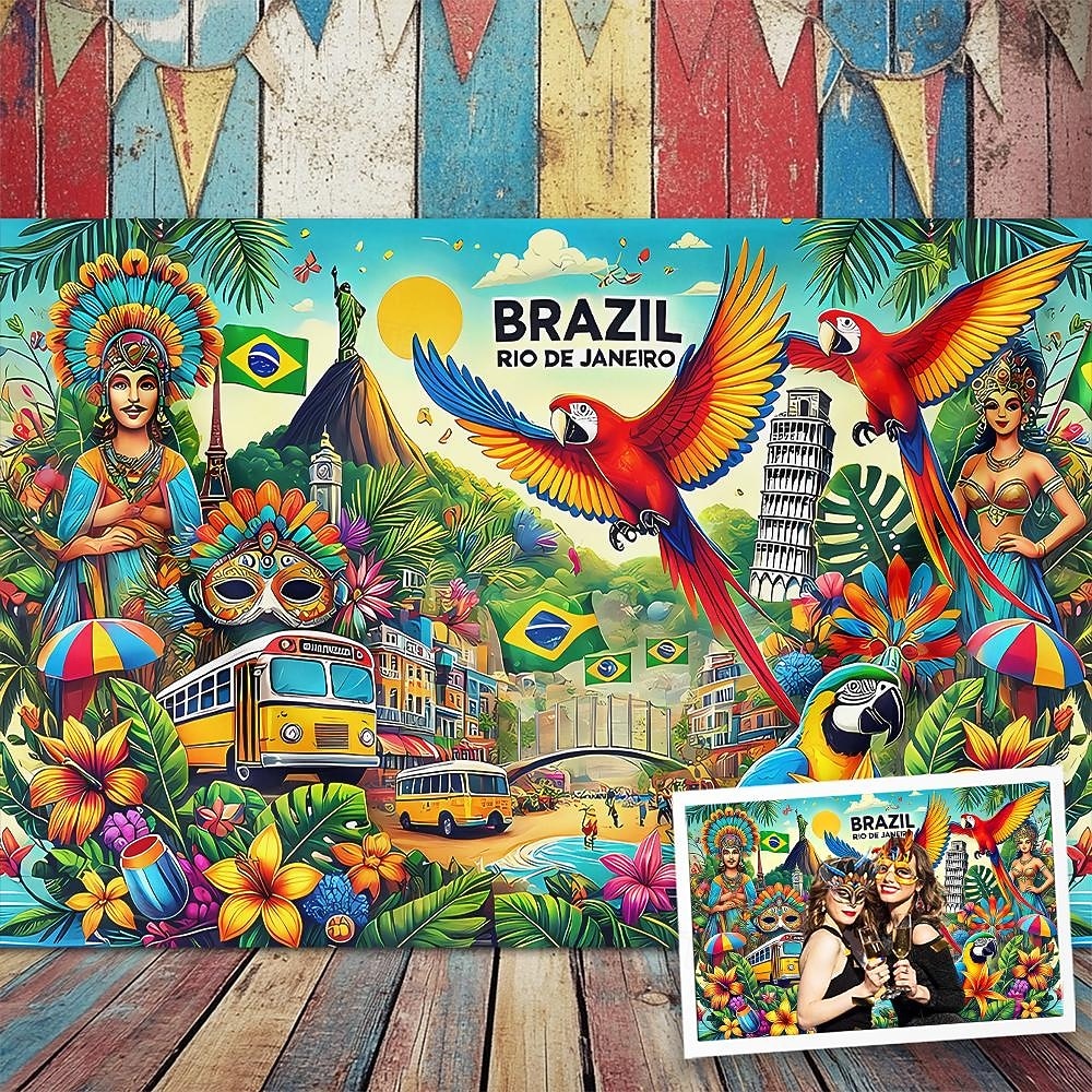 Mardi Gras tapiz Carteles Manta Guacamayo Parrot Río de Janeiro Lujo Colorido 3D Fiesta Sala Fondos de disparos Baile de Máscaras Decoración del hogar 2026 - $19.99 –P3