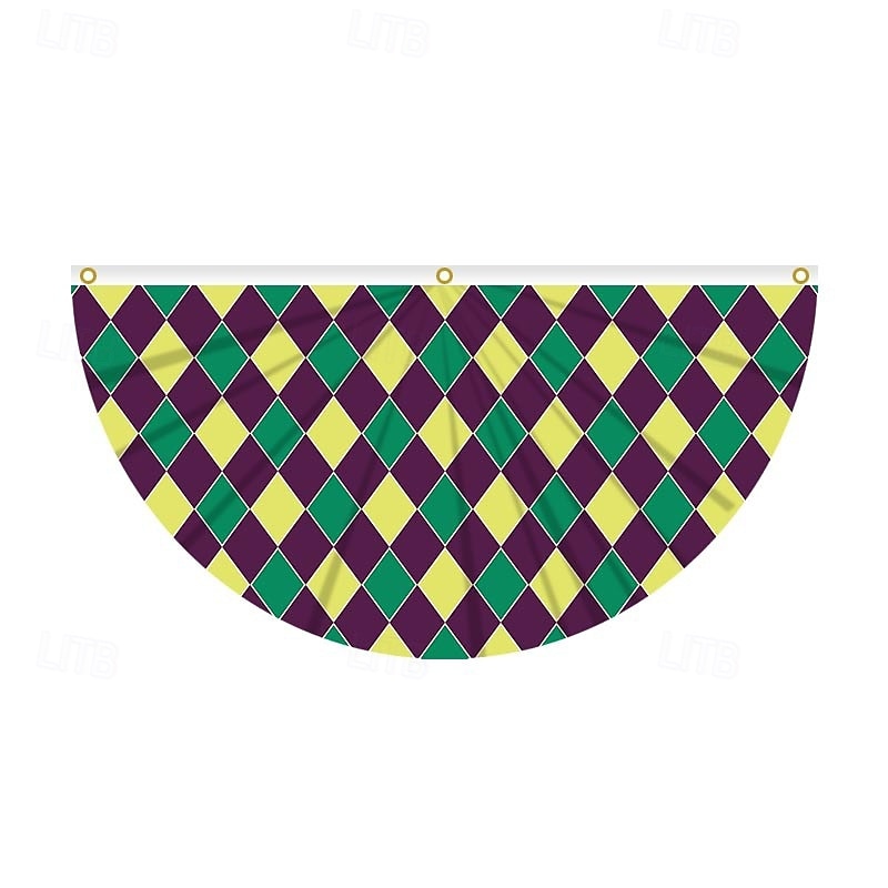 Brazil Carnival Flag, Mardi Gras Half Flag, Carnival Party Decorations, Festive Atmosphere, Colorful Festival Flag for Home, Parade, and Outdoor Event Decor 2026 - $6.99 –P13