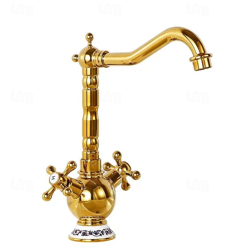 Ванная раковина кран - Вращающийся Хром Внешнее крепление Две ручки одно отверстиеBath Taps 2026 - $186.99 –P7