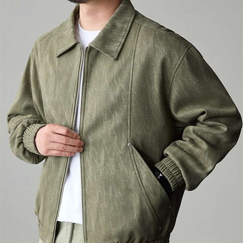 Homme Veste Légère Veste Décontractée Quotidien Extérieur Avec Poches Printemps Automne Uni Streetwear Élégant Col Rabattu Régulier Violet Vert Gris foncé Veste de 2026 ? $53.99 –P12