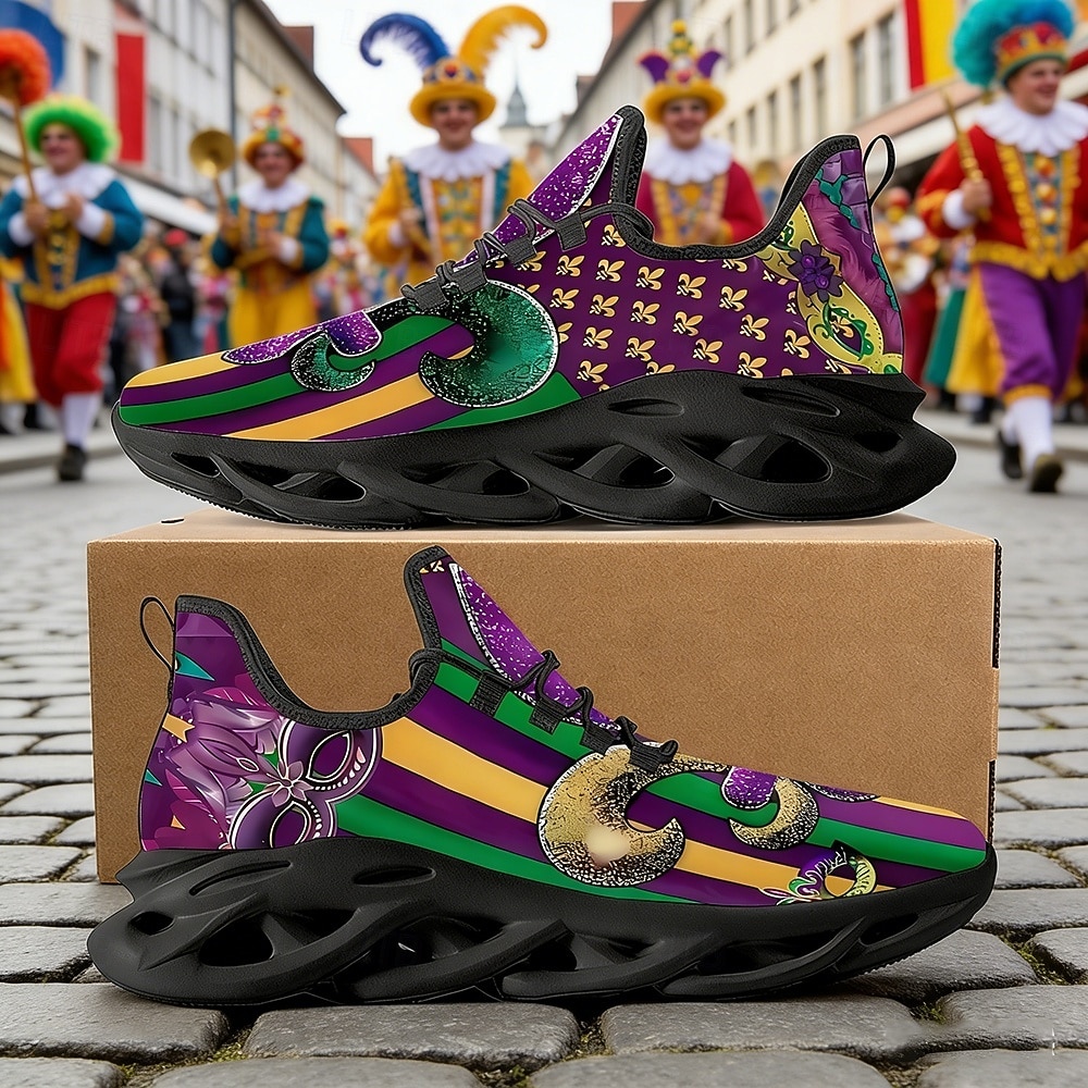 Kvinne Karneval Komfortable Sneakers – Lettvekts Polstret Såle Mardi Gras Fargevalg Dramatisk Ytelsesstil Dansere Festivalgjengere Parader og All-Dags Gåing 2026 - $42.99 –P2