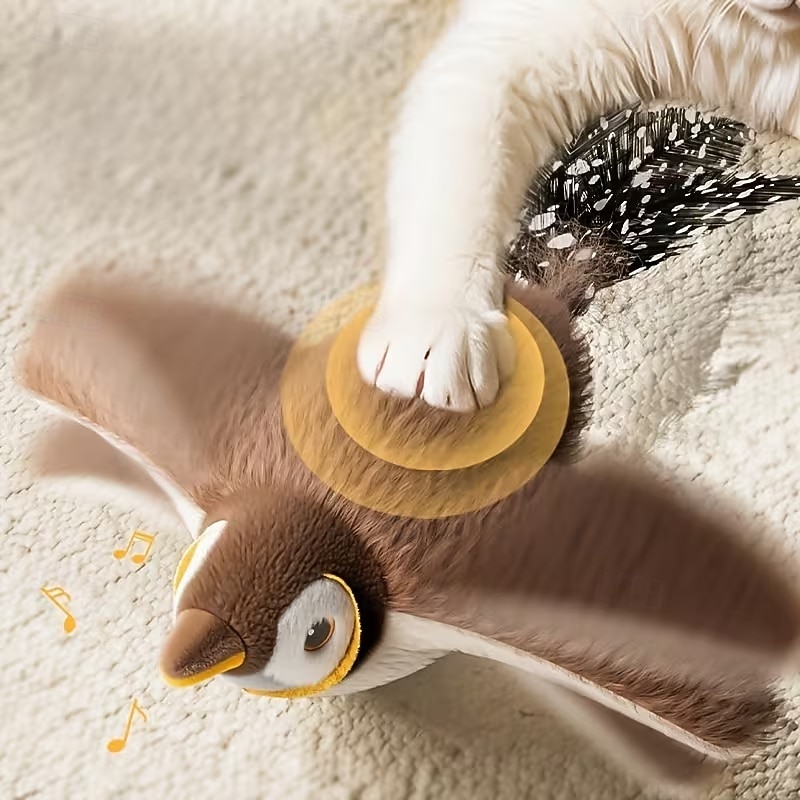 Jouet oiseau couineur rechargeable pour chats &Chiens - jouet interactif pour animaux de compagnie, conçu avec des plumes artificielles résistantes, un effet sonore réaliste et rechargeable par USB. de 2026 ? $24.99 –P4