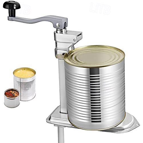 Commercial Can Opener, 18.9 Inches Long, Manual Stainless Steel for Cans Up to 11.8 Inches High, Fixed with Clamp or Screws, Ergonomic Rotating Handle and a Spare Blade 2026 - $103.99 –P7