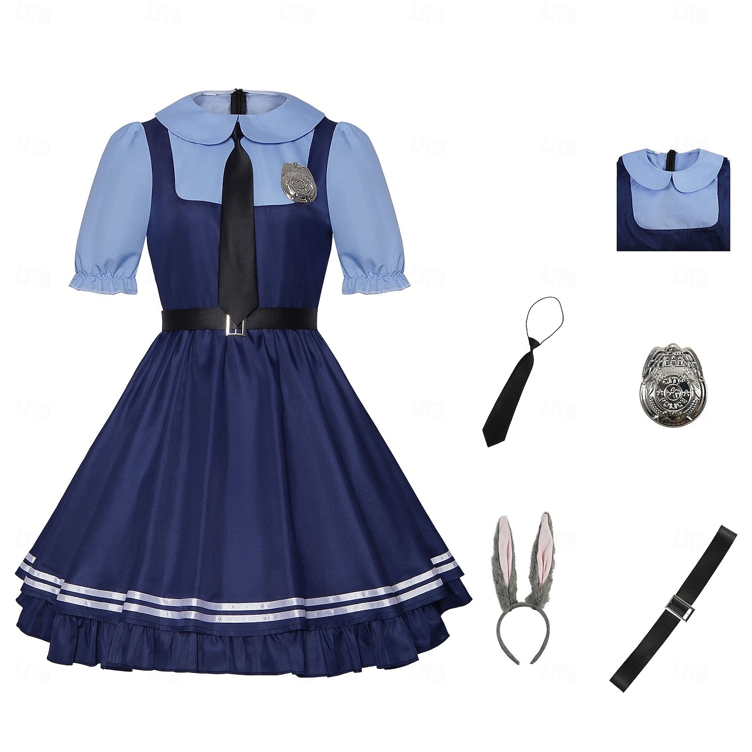 Tierdetektiv Hase Die Polizistin Cosplay Kostüm Outfits Abenteuerfilm Cosplay Film- und TV-Themenkostüme for Damen Mädchen Erwachsene Kinder Halloween Karneval Leistung Pädagogisches Ankleiden 2026 - $49.99 –P2