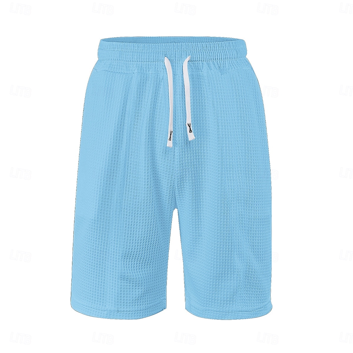 Homens Waffle Calção Shorts de verão Shorts de praia Com Cordão Cintura elástica Côr Sólida Conforto Comprimento do joelho Diário Ao ar livre Streetwear Férias Moda Azul Marinha Cáqui Micro-Elástica de 2026 por $20.99 –P3