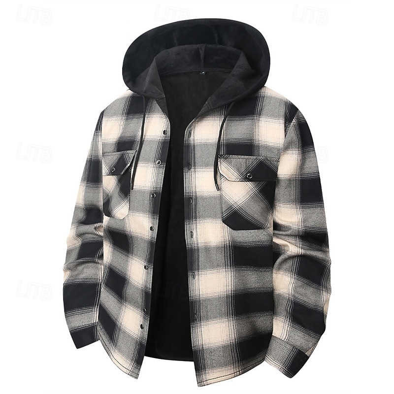 Per uomo Cappotto Invernale Giacca Camicia Giacca in Pile Giacca Casual Casuale Quotidiano Calore Termico Tasca Bottonato Autunno Inverno Plaid Streetwear Quotidiano Con Cappuccio Regolare Rosso del 2026 a $31.99 –P3