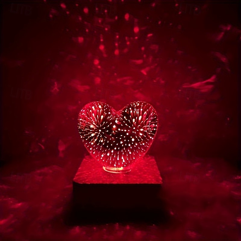 1 buc lampă de noapte cu artificii de dragoste 3D alimentată prin USB 11 * 9cm decorativ pentru dormitor living dining atmosferă pentru capul de pat lumini decorative cadouri 2026 - $17.99 –P5
