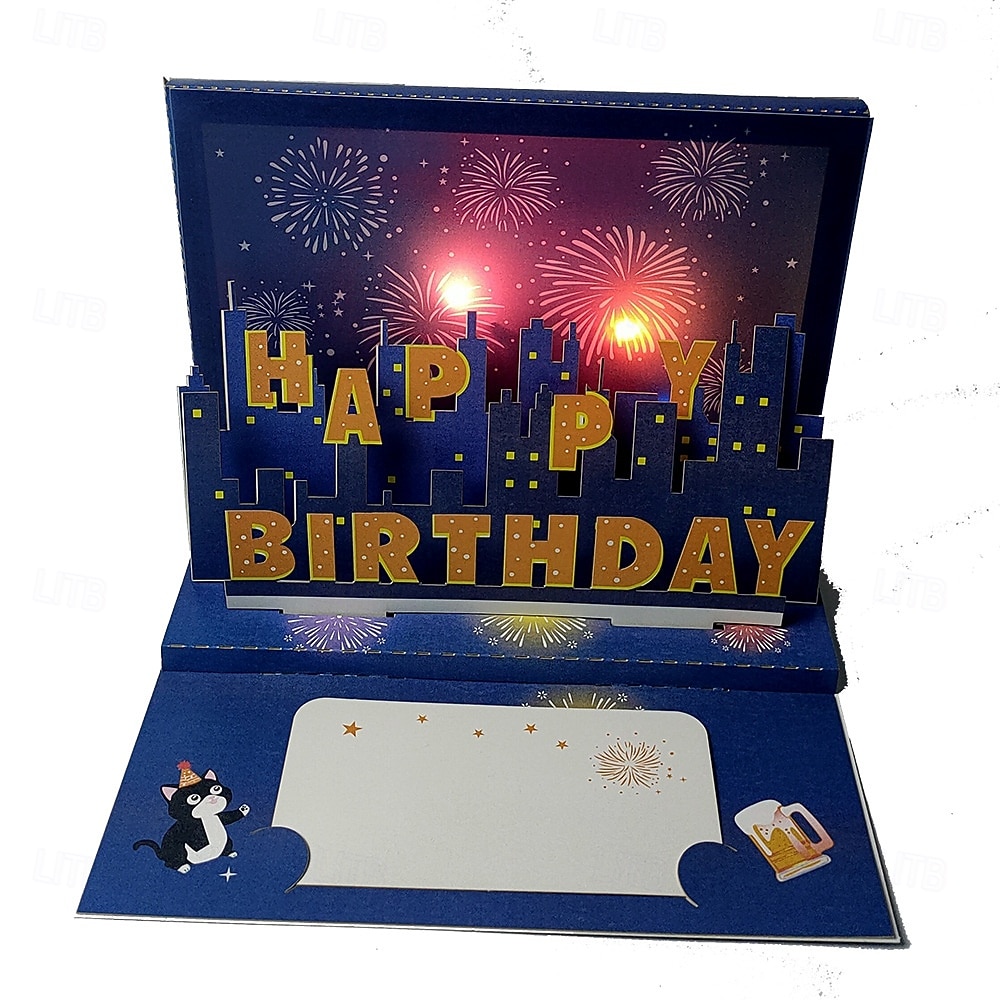 Geburtstagskarten, Feuerwerk, Pop-up-Torte, Licht- und Musikeffekte, Geburtstagsgeschenke, Dekorationen, Valentinstagsgeschenke, Vatertagsgeschenke, Muttertagsgeschenke 2026 - $28.79 –P9