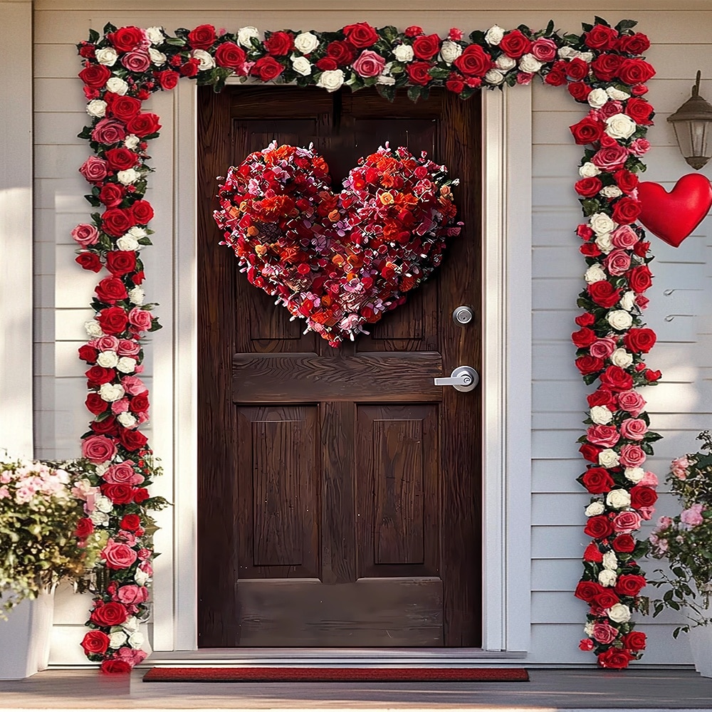 Ziua Îndrăgostiților Afișe Capacul ușii Bannere în aer liber Iubire Inimă Drăguţ Romantic #D Petrecere Cămin Fundaluri de fotografiere Ușa din Față Decorațiune pentru cererea în căsătorie Decorațiuni 2026 - $17.99 –P1