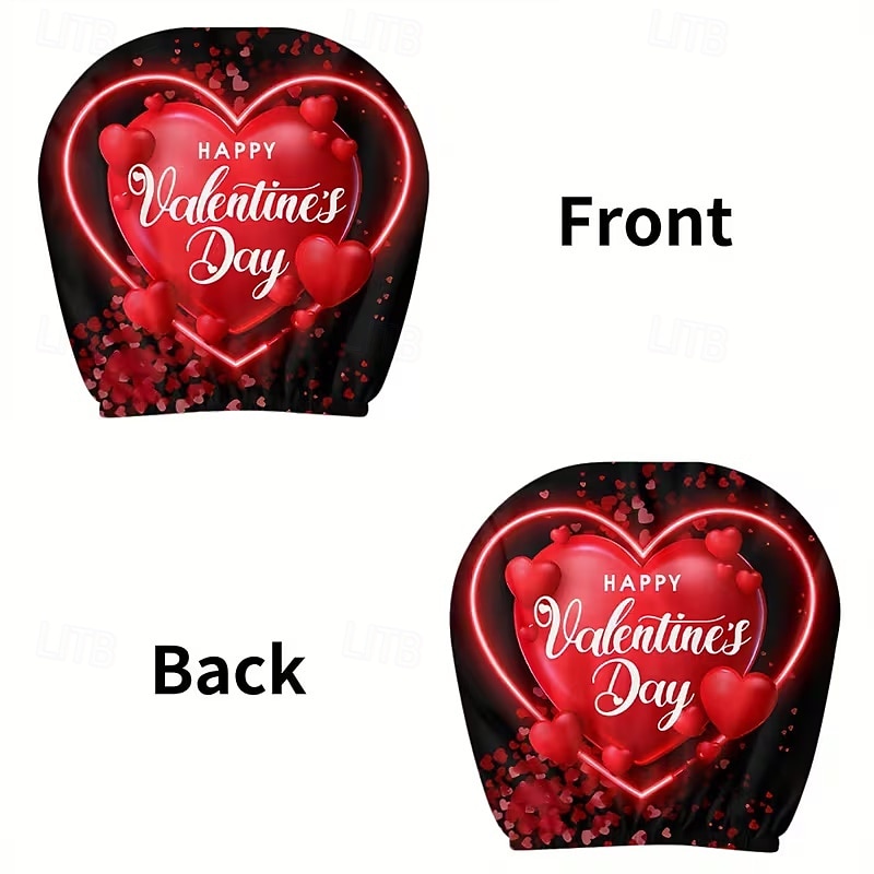 2pcs Cute Flower Love Heart Print Headrest Covers, Valentine's Day Heart-Eyed Girl Car Headrest Protector, Interior Decor, No Filling, Easy to Install and Wash, Suitable for Long-Distance Travel Naps 2026 - $14.99 –P19