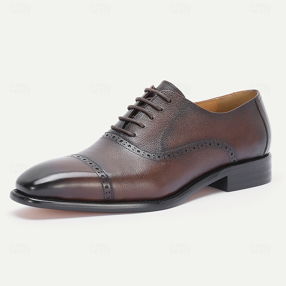 Per uomo Classico Casual Matrimonio Pelle Pelle Pieno Fiore Italiana Antiscivolo Allacciatura Nero Giallo Rosso Primavera Tutte le stagioni del 2026 a $94.99 –P5