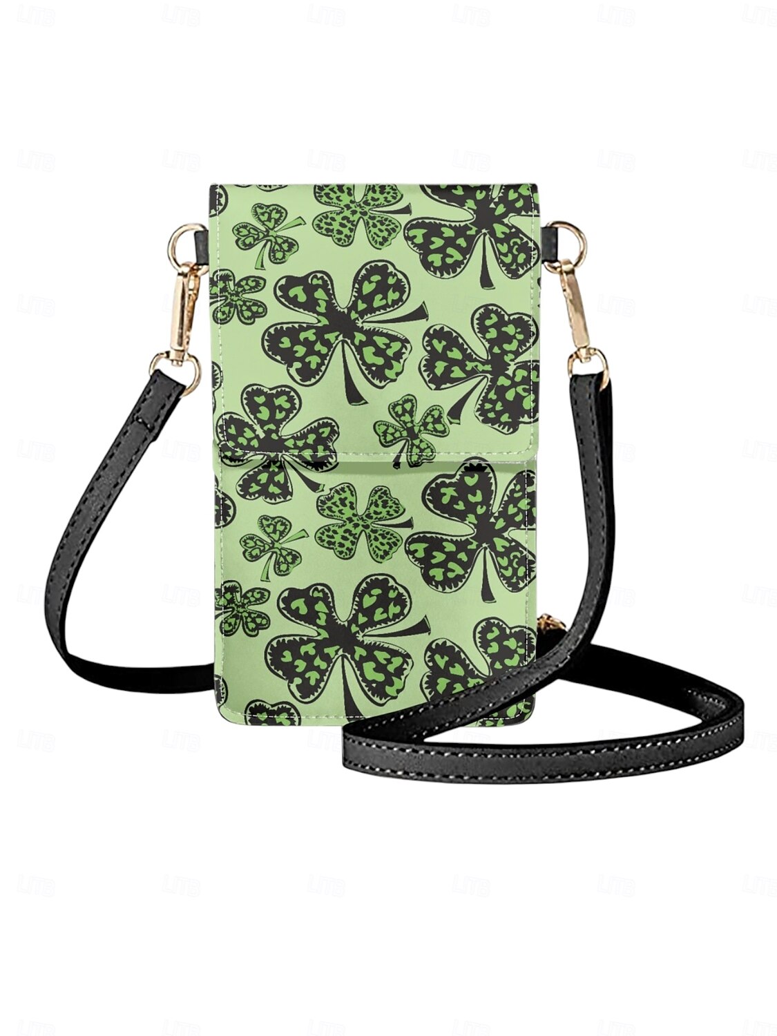 borsa a tracolla da donna con stampa trifoglio per San Patrizio – motivo trifoglio verde, elegante &accessorio festivo per le celebrazioni del 2026 a $24.99 –P5