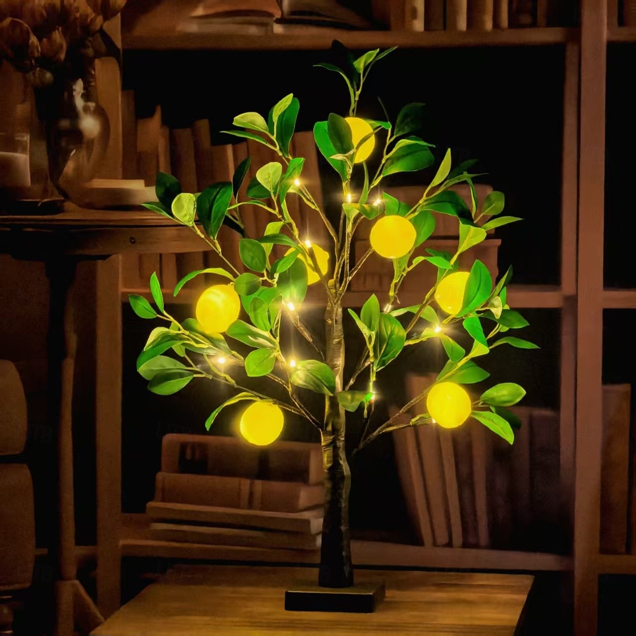 60cm/23,9palcové umělé světlo na citroník, 12 citronů, 24 LED korálků, jarní/letní interiérová/venkovní dekorace do ložnice, obývacího pokoje, jídelny, noční světlo na párty 2026 - $25.99 –P11