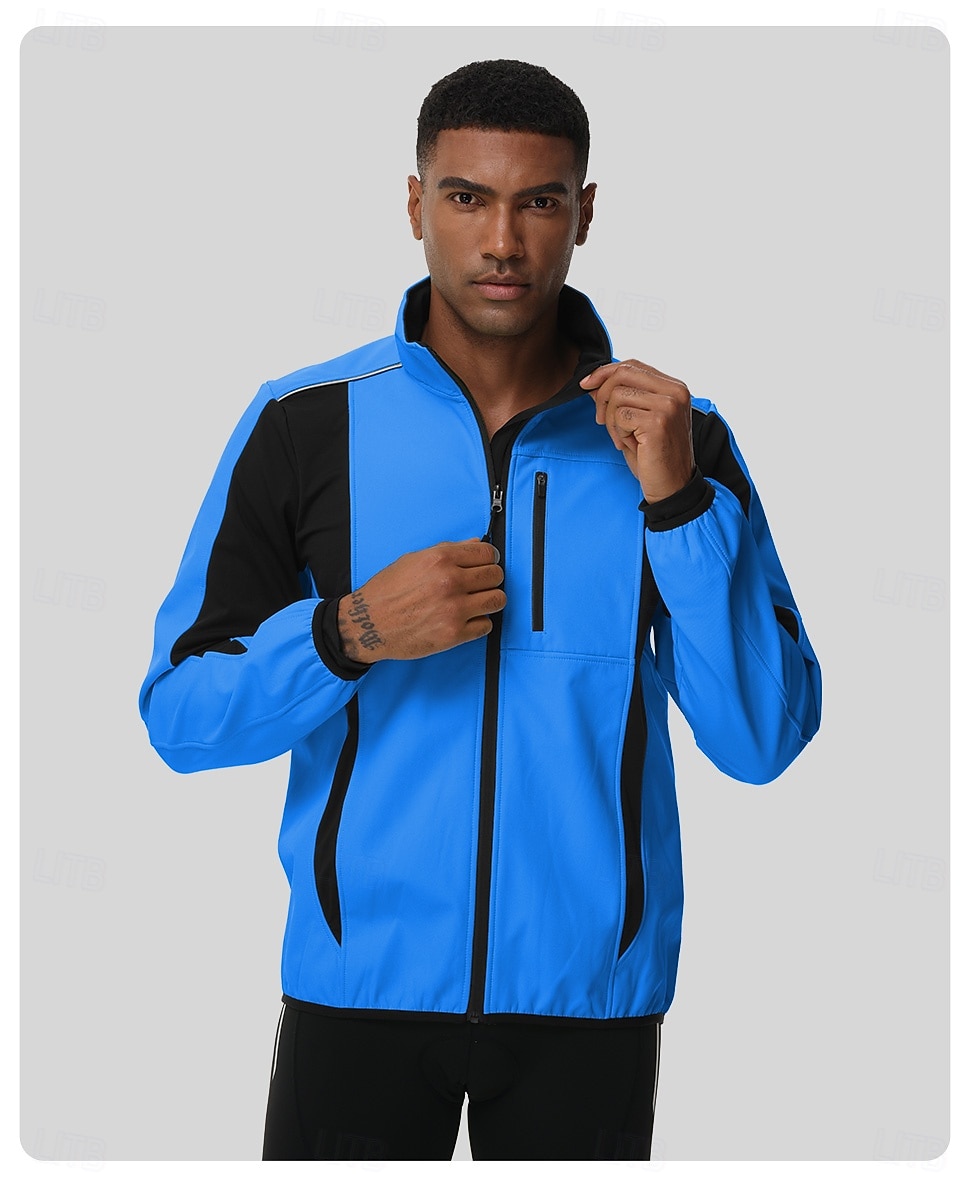 Męskie Kurtka rowerowa Kurtka polarowa Zima Polarowa podszewka Odporność na wiatr Zatrzymujący ciepło Kolarstwo Rower Dres zima Polary Czarny Niebieski Pomarańczowy Odzież rowerowa 2026 - $70.99 –P4