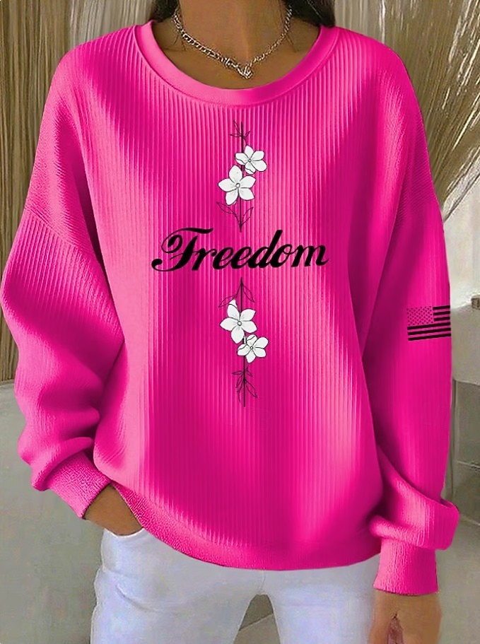 Mujer Pullover Estampado Graphic Letra Cálido Clásico Casual Manga Larga Cuello Barco Tops regulares Casual Hogar Calle Azul Piscina Amarillo Claro Rosa Claro Bleu Ciel Negro Primavera Otoño 2026 - $29.99 –P7