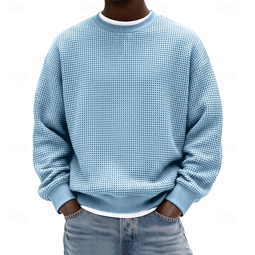 Férfi Pulóver Gofris pulóver Pulóver kapucnis pulóver Vörösbor Fekete Fehér Világoszöld Sötétkék Terített nyak Sima Texturált Hétköznapi Napi Sport & Szabadtéri Poliészter Utcai sikk Menő Sportruházat 2026 - $24.99 –P7