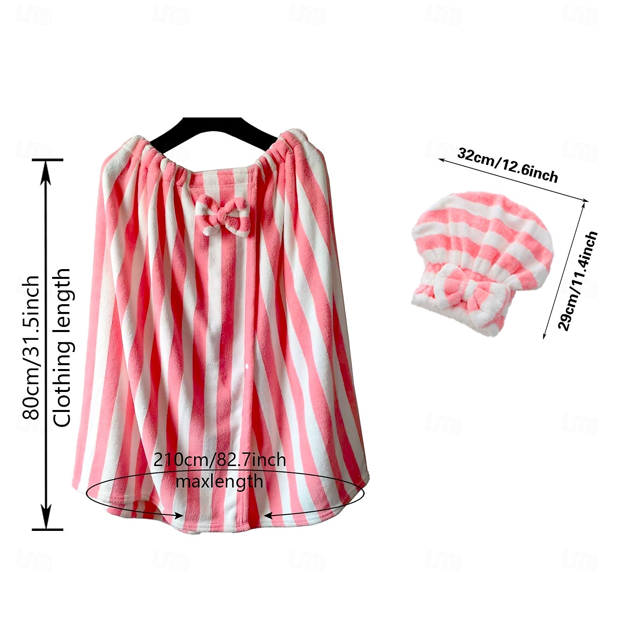 Set rochie fără bretele cu imprimeu floral și căciulă de baie pentru femei, prosop de baie moale și absorbant, halat de baie de vară și cască pentru uscarea părului, articole esențiale confortabile 2026 - $26.69 –P4