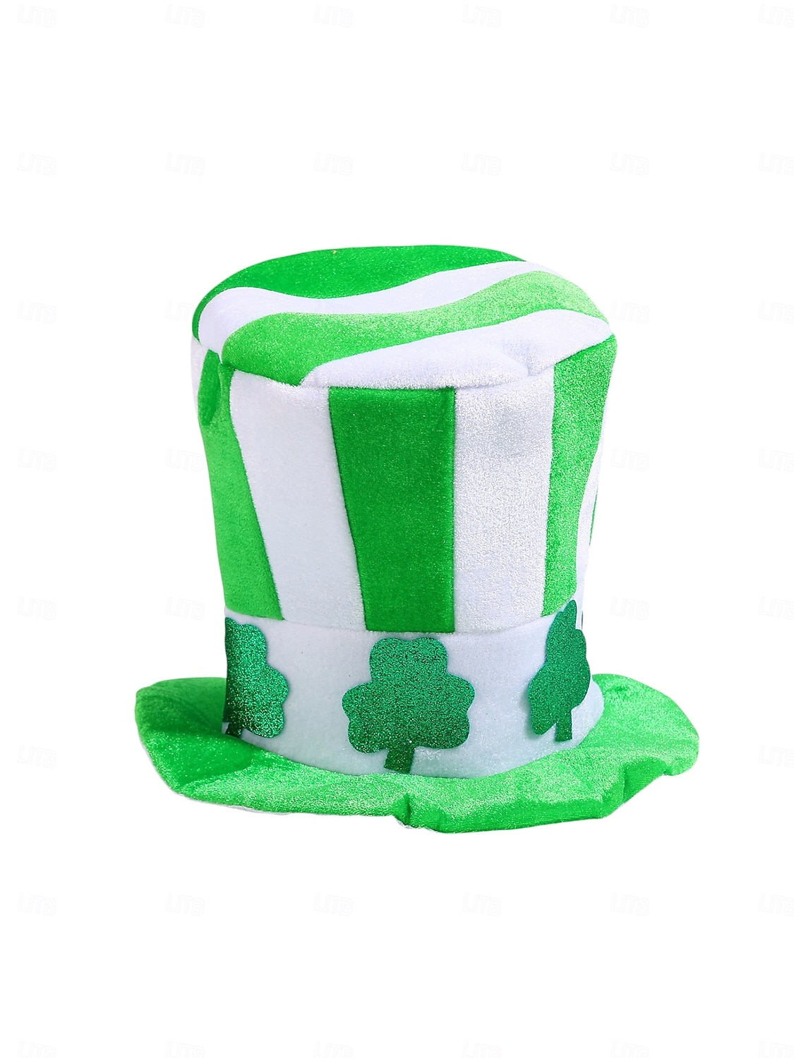 pánská zelená na Den svatého Patrika &Bílý pruhovaný skřítkový klobouk s trojlístky – slavnostní pokrývka hlavy pro oslavy Dne svatého Patrika 2026 - $14.99 –P2