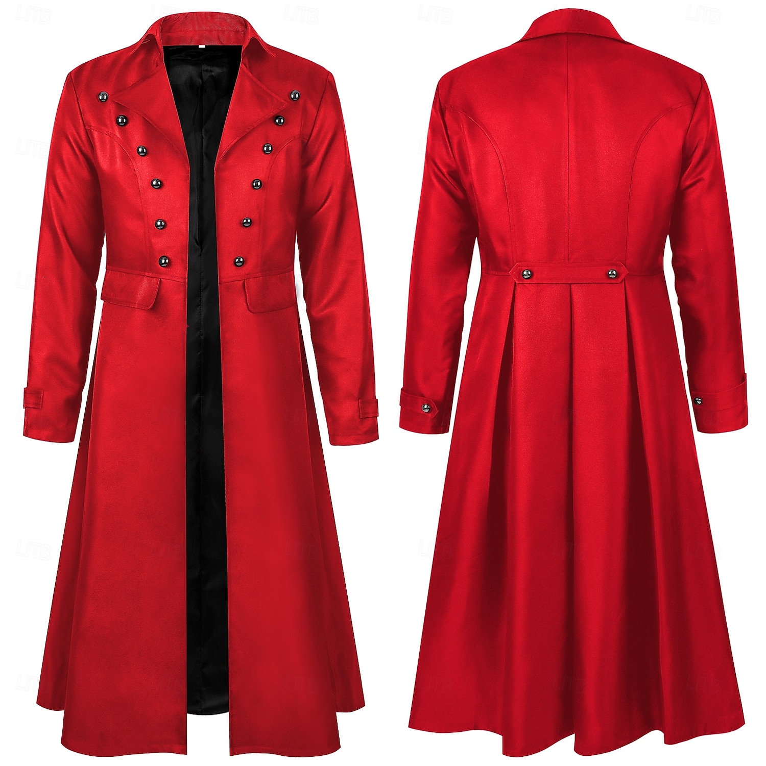 Retro Vintage Punk & Gothic Medieval Coat Tuxedo Tailcoat Long Sleeves Ebenezer Scrooge Vampire Knight Ritter Fancy Dress Men's Steampunk Halloween Performance LARP Ren Faire Adults Coat 2026 - $60.99 –P4