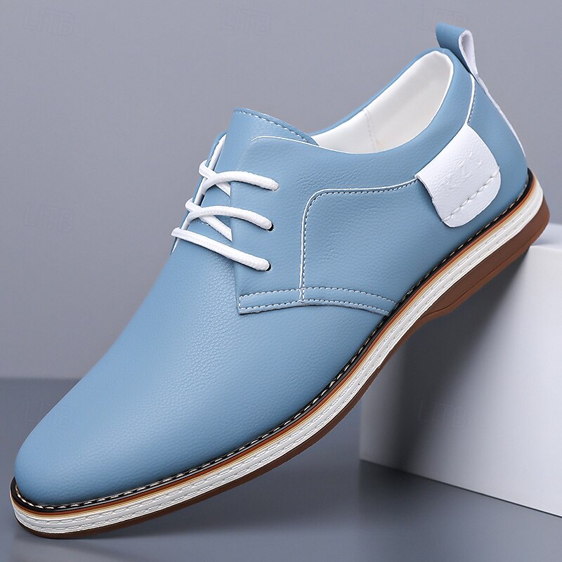 Ανδρικά casual μπλε παπούτσια oxford – άνετα παπούτσια με κορδόνια και μαλακό άνω μέρος, ιδανικά για καθημερινή χρήση, εργασία και casual εξόδους και γάμους. 2026 - $42.99 –P1