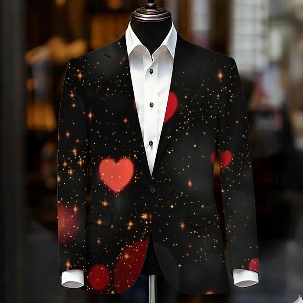 San Valentino Per uomo Cuore Giacca blazer Cappotto Di tendenza Confortevole Traspirante Artistico Casual Quotidiano Abbigliamento da sera Festival Stampa 3D Bottoni Multi-tasche Tutte le stagioni del 2026 a $85.99 –P2