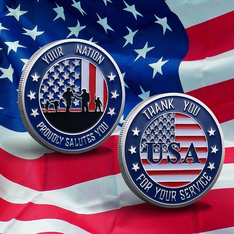 Moneta commemorativa dell'Esercito degli Stati Uniti – Moneta da sfida per il 250° anniversario collezionabile militare Aquila Americana souvenir in metallo doppio lato per veterani regalo del 2026 a $15.99 –P4