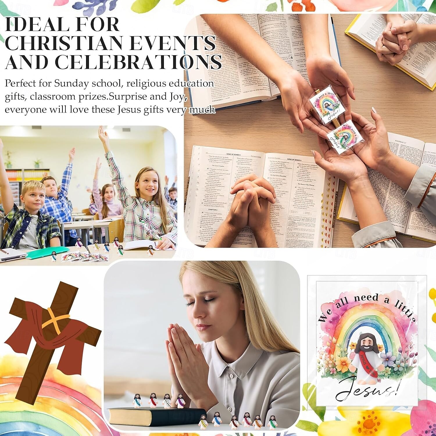 Set da 25 figure di Gesù ti ama con biglietto regalo di Pasqua, Gesù tascabile con biglietti di benedizione per nascondino, scuola domenicale religiosa cristiana, bomboniere per feste di cresima del 2026 a $22.99 –P3