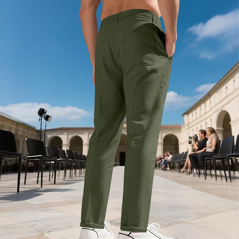 Herren Hose Freizeithose Baggy-Hosen Kordelzug Tasche Elastischer Bund Einfach Komfort Weich Lässig Täglich Outdoor Urlaub Mode Schwarz Armeegrün 2026 - $26.99 –P23