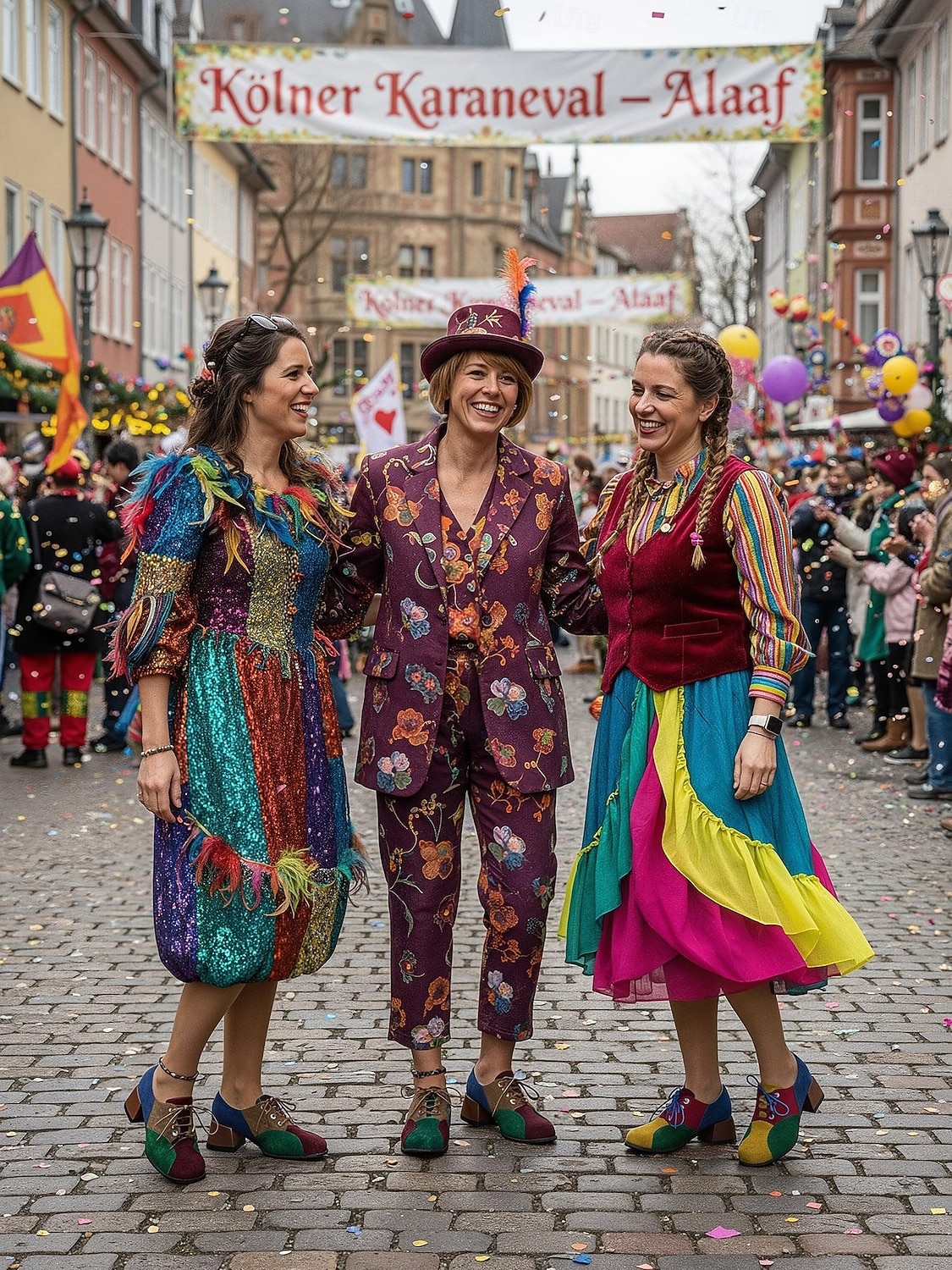 Flerfargede oxfordsko med blokkhæl til dame – retro pumps med snøring i fargeblokker for karnevalskostymer, klovner og funky hverdagsklær 2026 - $34.99 –P6