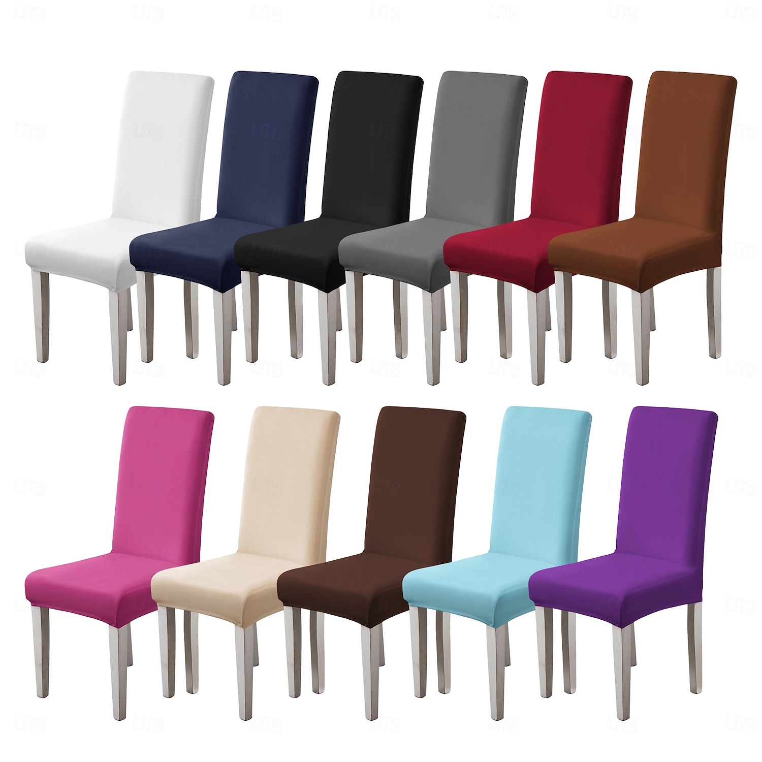 2026年 1枚の無地の椅子カバー、伸縮性のあるキッチンチェアカバー/レストランチェアカバー、取り外し可能で洗濯可能、自宅、ホテル、宴会での使用に適しています。  コレクション – $28.99 –P1